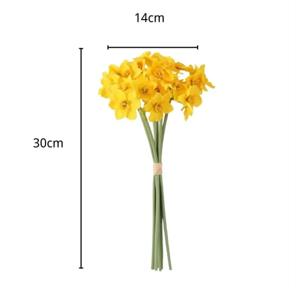 1 Bundle Beautiful Artificial Narcissus Flower New Home Artificial Daffodils Bouquet Wedding Decor Fake Flower