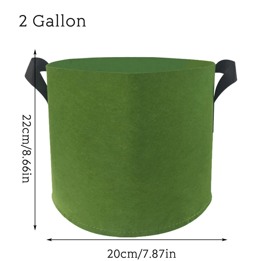 

Grow Bag Thickened Non-woven Plant Fabric Pot Container with Handle for Garden Vegetable Flower, Green & 5 Gallon