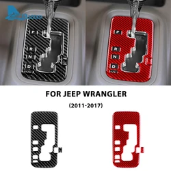 Real Soft Carbon Fiber Sticker For Jeep Wrangler JK JKU 2011 2012 2013 2014 2015 2016 2017 Car Gear Shift Panel Interior Trim