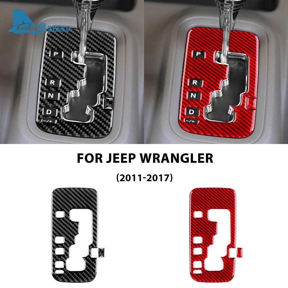 Real Soft Carbon Fiber Sticker For Jeep Wrangler JK JKU 2011 2012 2013 2014 2015 2016 2017 Car Gear Shift Panel Interior Trim