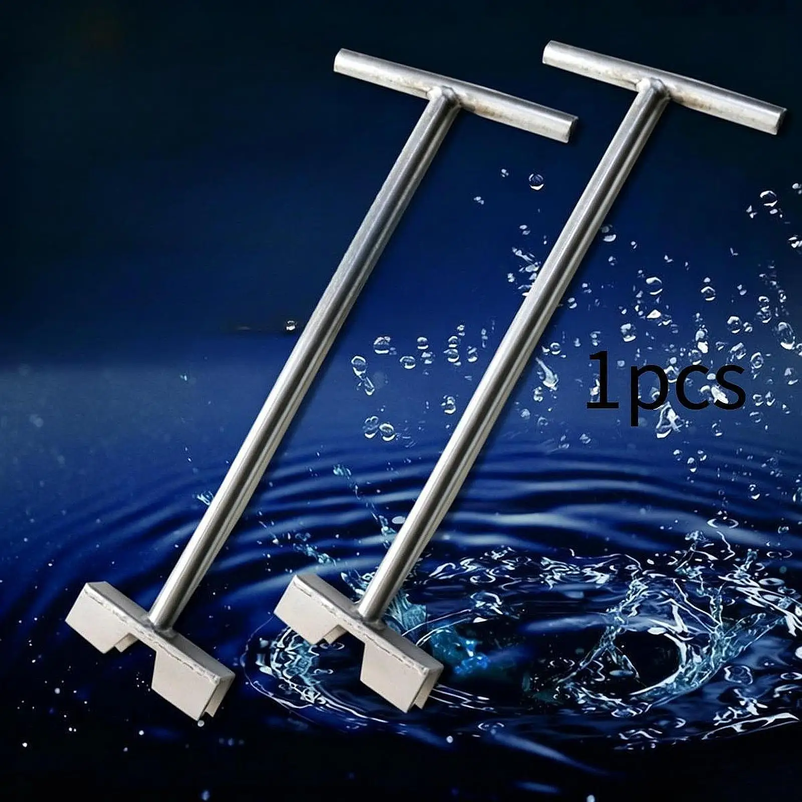 Outdoor Water Valve Wrench Heavy Steel Long Reach Key for Deep Meter Pit Ball Gate Valves Irrigation Repair