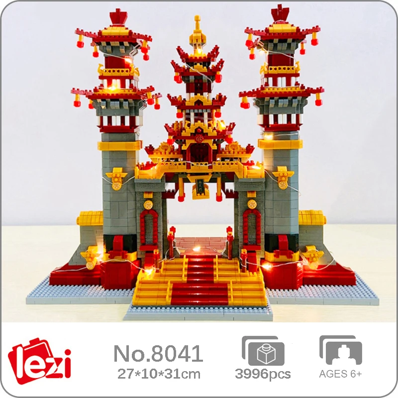 

Lezi 8041 Fairy Story Southern Gate of Heaven Journey To The West Architectu Monkey Model Mini Blocks Кирпичи Строительная игрушка без коробки