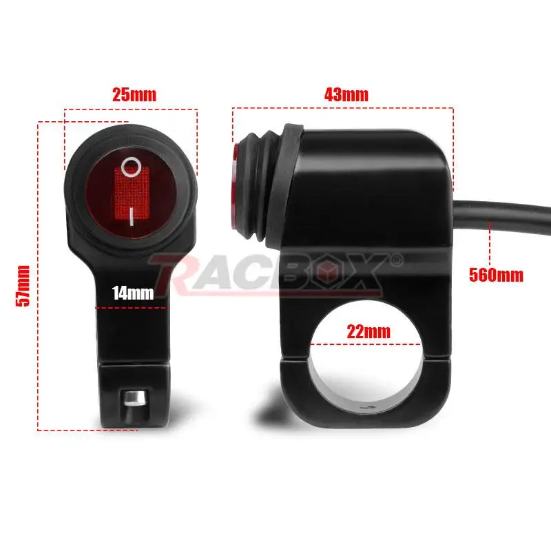 7/8inch Motorcycle Handlebar Headlight ON/OFF Switch Light Button Aluminum Alloy Waterproof Fog Spotlight Switch for Scooter ATV