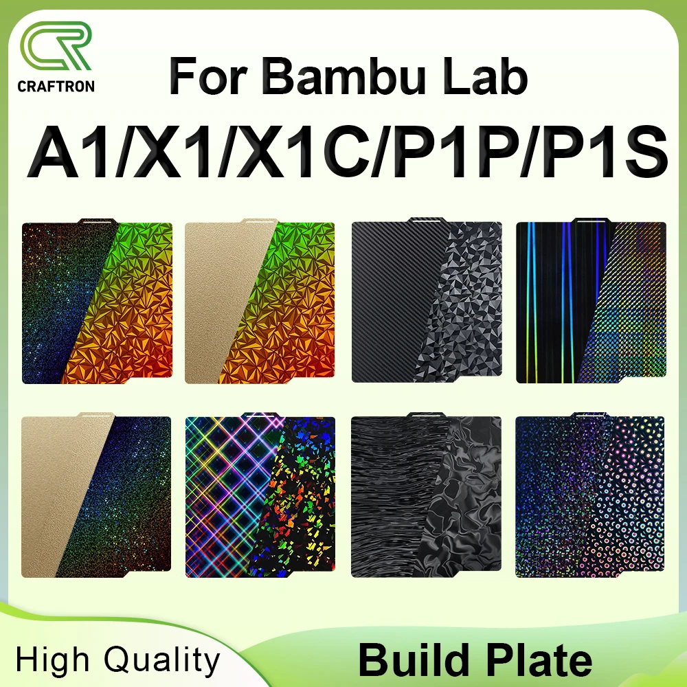 

For Bambu Lab 257x257mm P1P X1 X1C P1 P1S build plate bambulab 257 pei smooth bulid plate PEO PET PEY PEI Magnetic Spring Steel