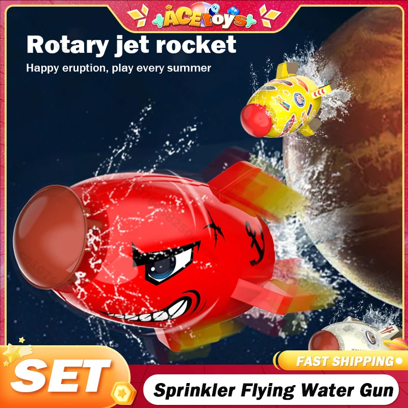 Sprinkler Water Gun Yard Space Launcher Blaster Spinning Flying Splash Water Amusement Outdoor Toys Children's Day Gifts