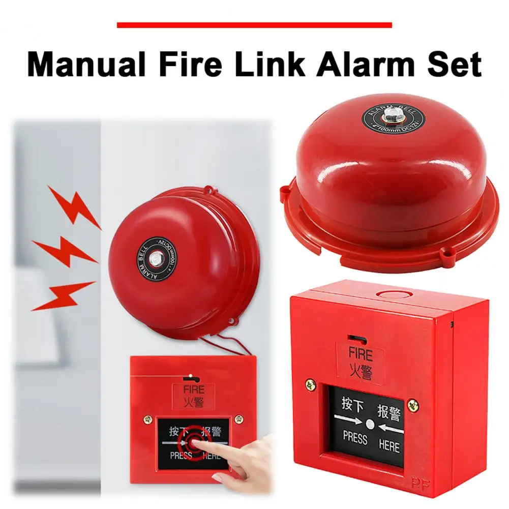 

Manual Call Point Alarm Strike Type Electric Bell 100dB Loud Volume Design School Alarm Internal Strike Alarm Bell
