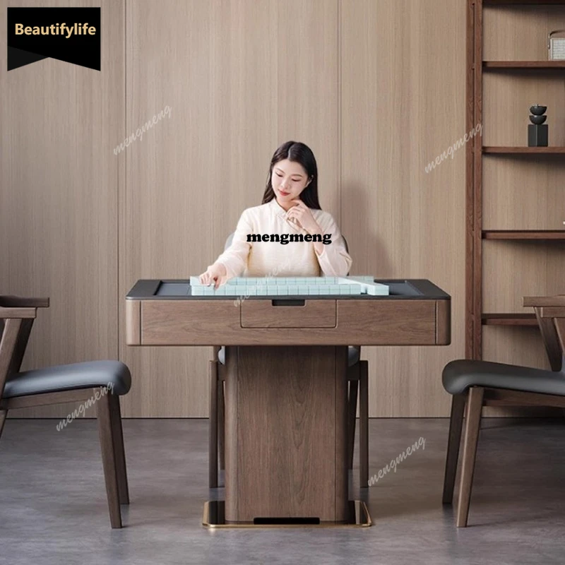 

Q181 Nordic Creative Mahjong Table Modern Designer Automatic Shuffling Mahjong Table Wooden Silent Dining Table Home Furniture