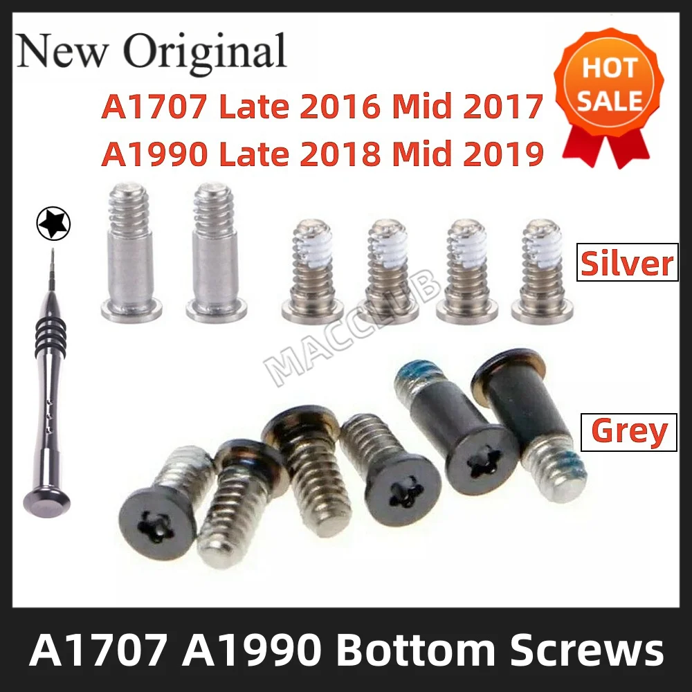 Silver Grey A1707 A1990 bottom case cover screws for Macbook Pro retina 15'' A1990 A1707 Bottom case screws screwdriver