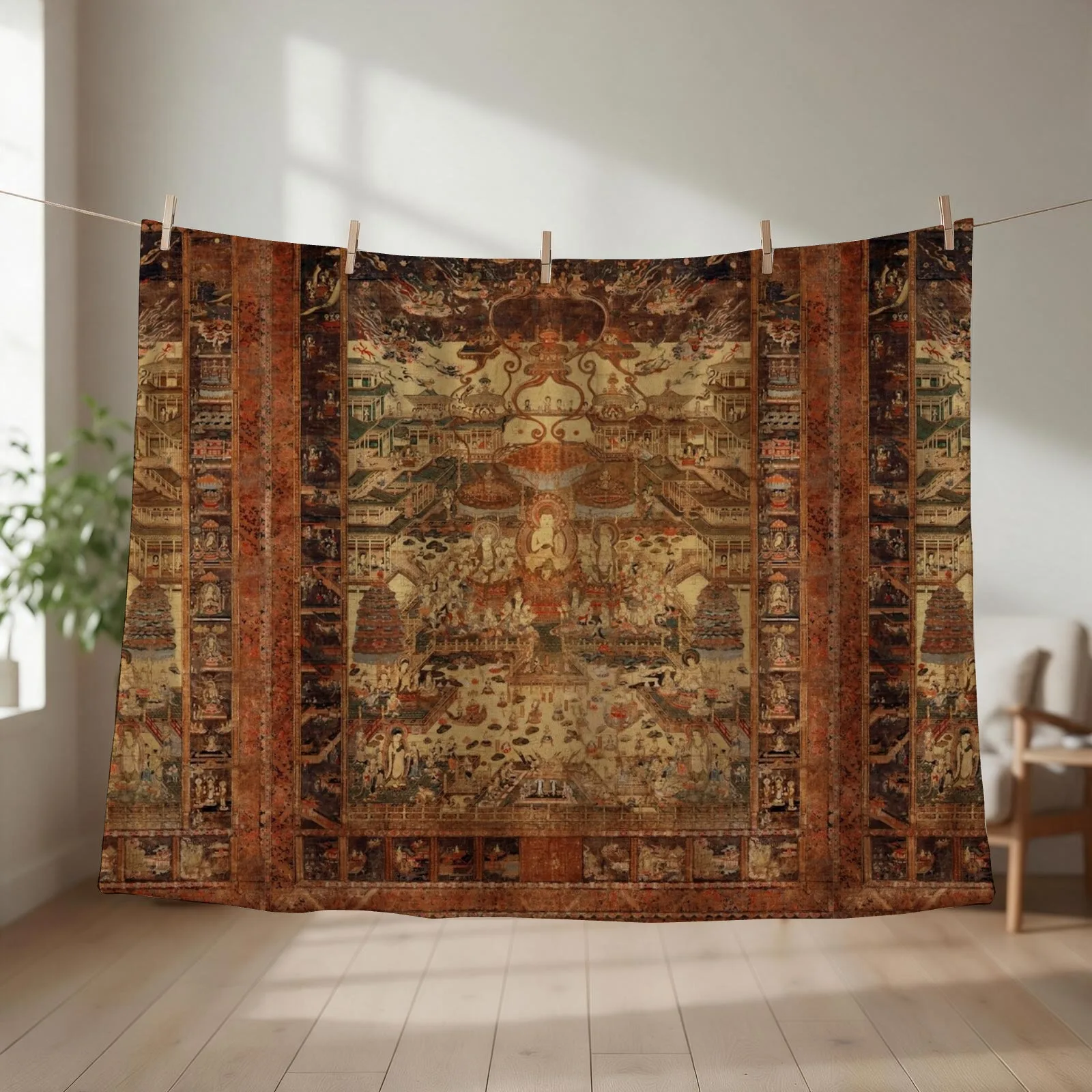 Buddhist Taima Mandala 46 Throw Blanket Thermals For Travel Large Custom Stuffeds Blankets