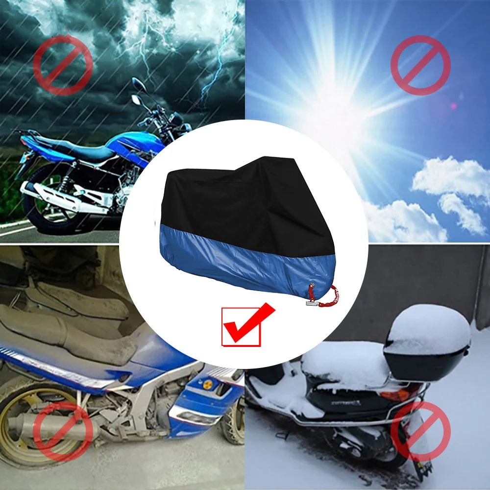 Cubierta Universal para motocicleta, Protector UV para exteriores, impermeable, a prueba de polvo, para todas las estaciones, M, L, XL, 2XL, 3XL, 4XL