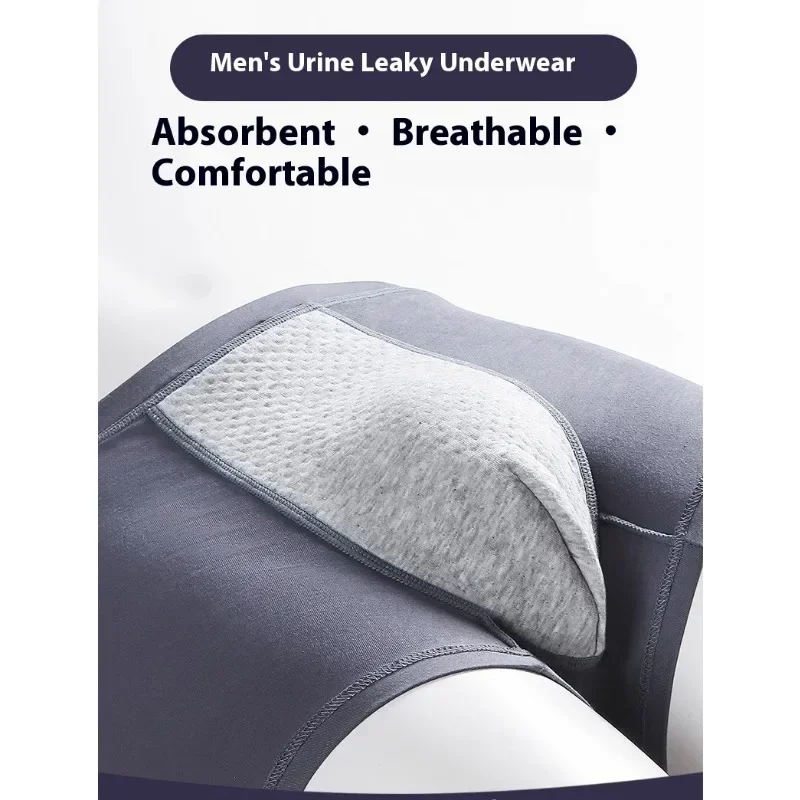 

Мужское нижнее белье для пожилых людей, водонепроницаемое впитывание влаги, свободные утолщенные моющиеся боксеры с промежностью, брюки для пациентов