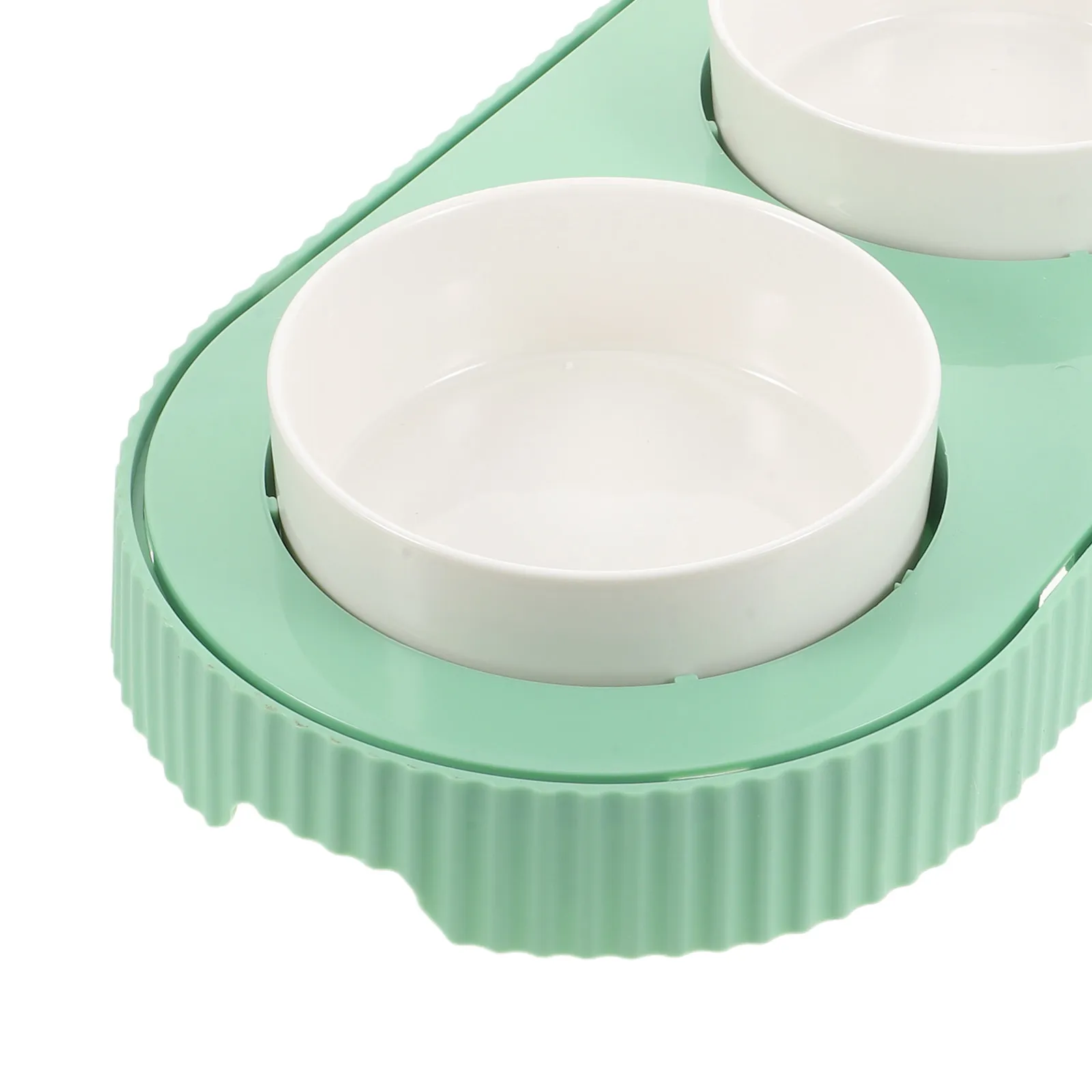 1Set Heated Ceramic Cat Bowl with Detachable Double Bowls Electric Pet Feeder for Indoor Cold Weather Consistent Temperature