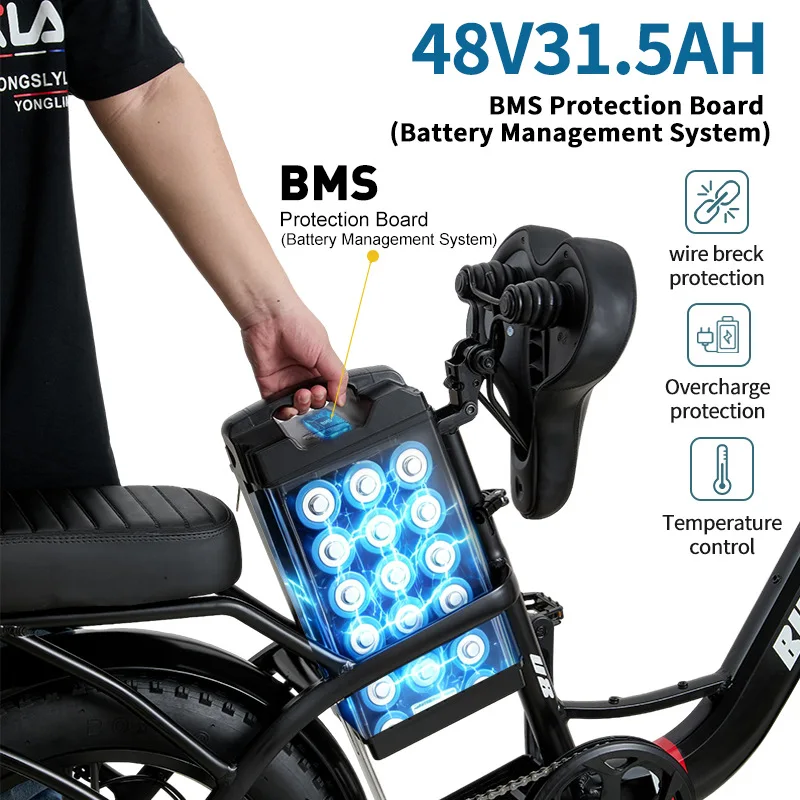 Overseas warehouse aluminum alloy frame 20 inch long battery life fat tire shock absorption oil brake U8 integrated electric mou