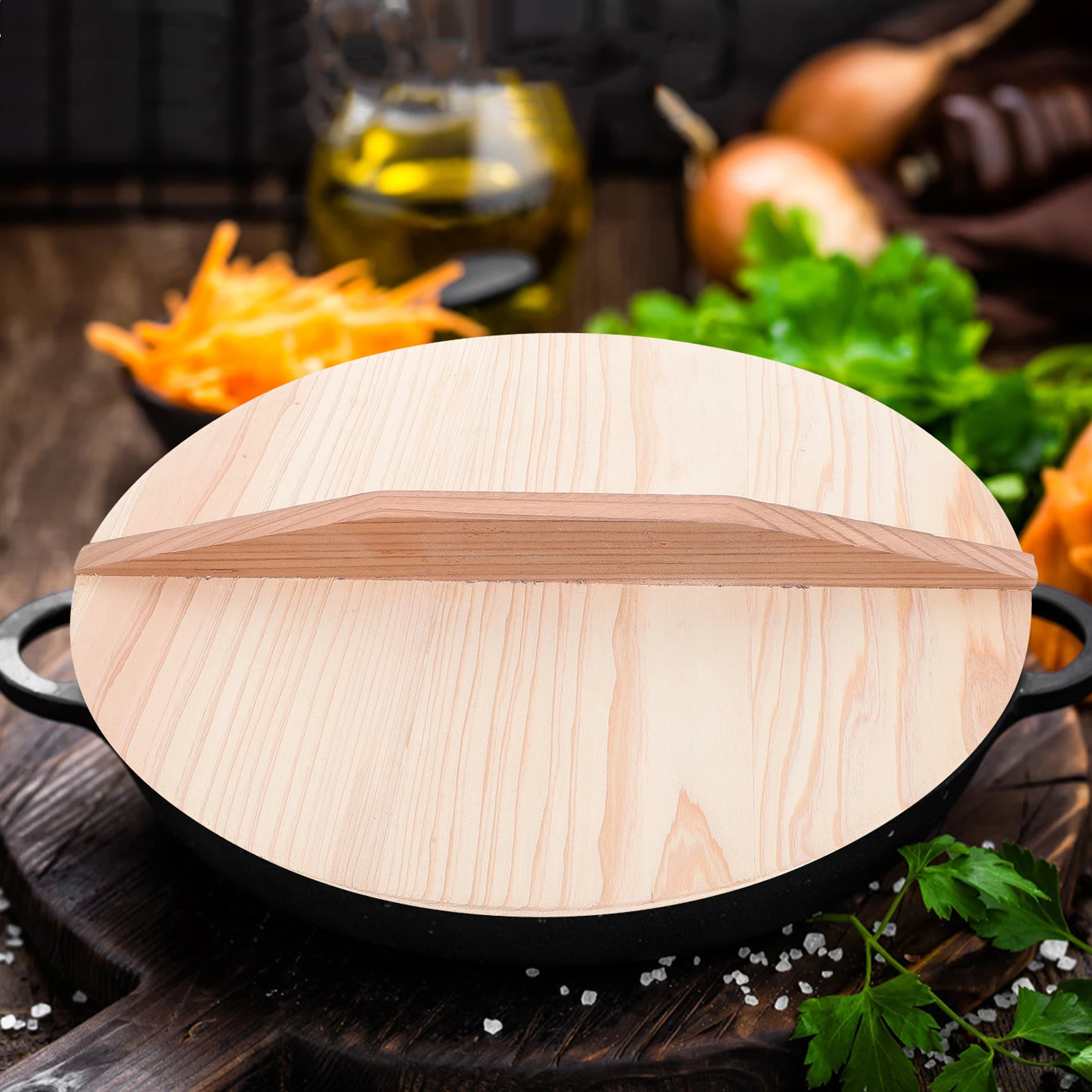 

Wooden Cover Cylinder Kitchen Gadget Lid Home Cooking Tool Microwave Use Anti Oil Splashing Protector Environmentally