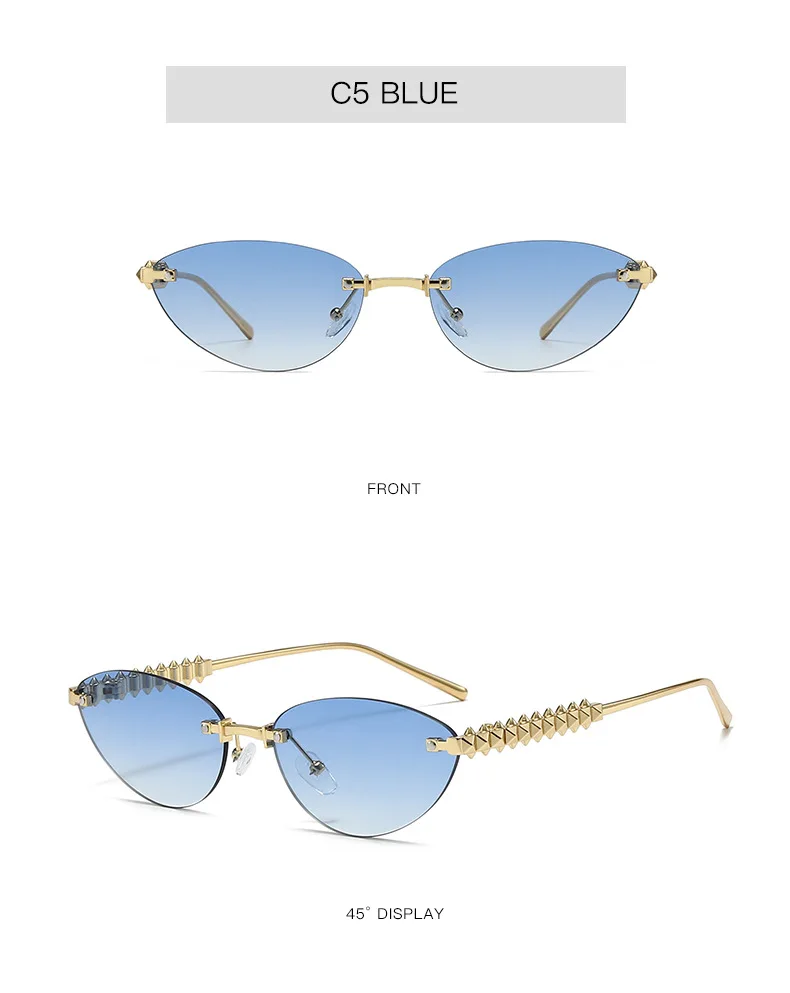 Vintage-Sonnenbrillen für Damen und Herren, rechteckige Sonnenbrillen, ovale Brillen für Damen und Herren, Cat-Eye-Brillen – Detail 9