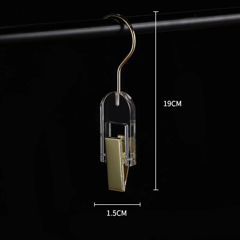5pcs Transparent Hooks Clothing Store Wardrobe Acrylic Bra Clips Crystal Socks Scarf Hook Clothes Hanger Hook Pants Rack