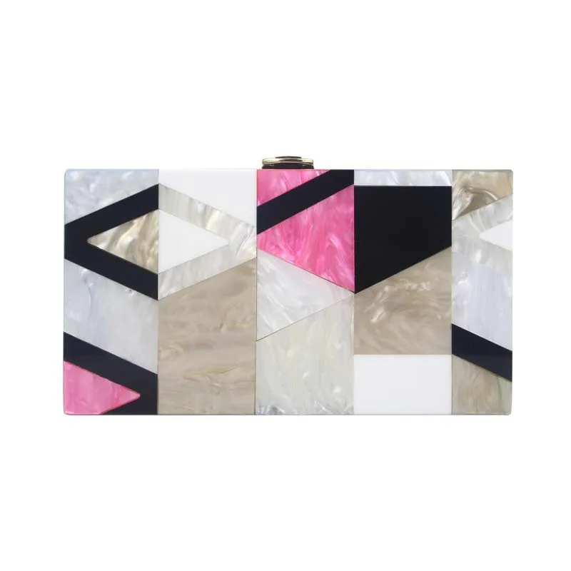 Fashion Splicing Acrylic Handbag Banquet Bag Acrylic Shoulder Messenger Bag Fashion Wallets For Woman Designer Luxury Bags Woman