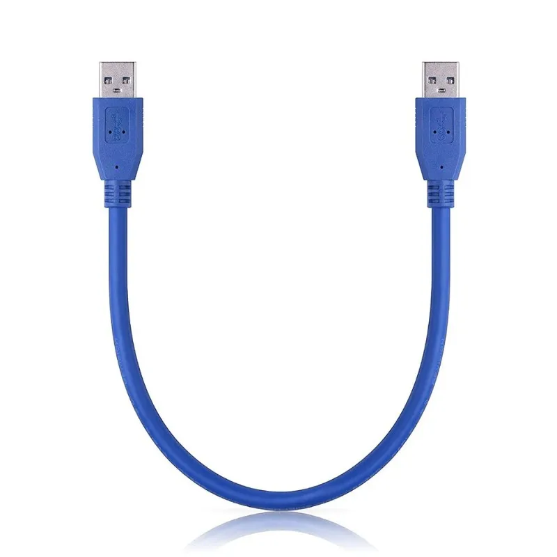 Kabel USB 3.0 Tipe-A Male Ke Male 0.6 Meter Kabel Transfer Data Kecepatan Tinggi untuk Penutup Hard Drive dan Koneksi Laptop