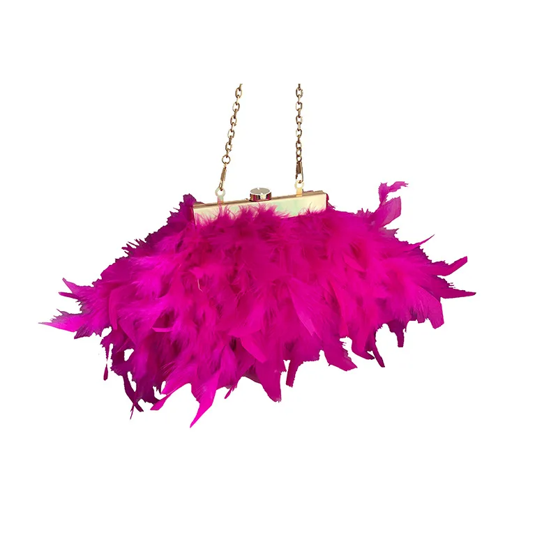 For Women Party Evening Clutch Bag Shoulder Bag Designer Wedding dinner feather bag Luxury Feather Purses and Handbags