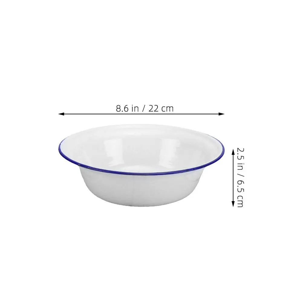 Vintage Enamel Deep Round Pie Dish Oven Safe Baking Pan For Pies Cakes Bread Making Kitchen Cooking Camping Serving