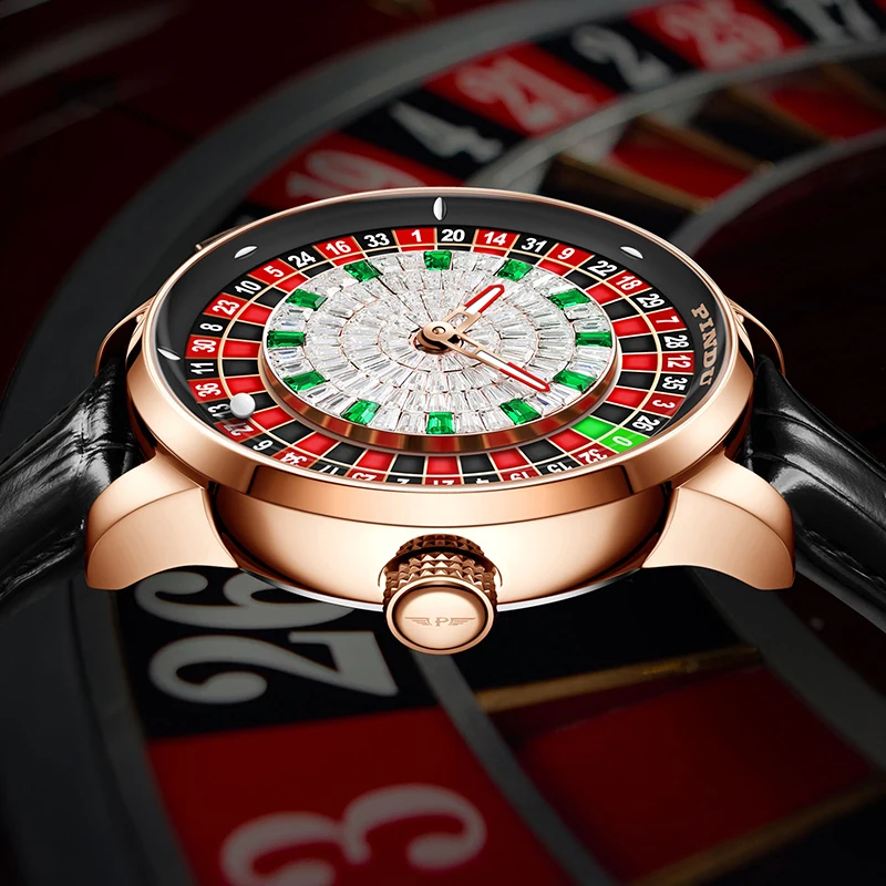 PINDU Design New NH35A Mechanical Watches Men Push Button Turn Russian Roulette… - Image 3