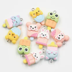 10pcs Charms frog dog cat rabbit ice cream Pendant Crafts Making Findings Handmade Jewelry DIY for Earrings Necklace