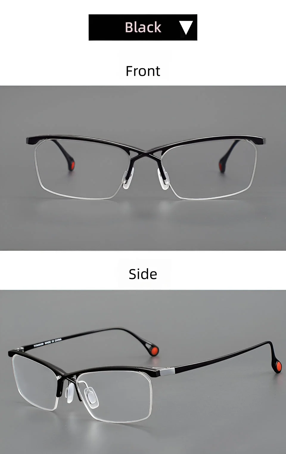Men and Women Fashion Lightweight Titanium Alloy Frameless Unique Design Computer Reading Myopia Anti Blue Light Eyeglasse UV400
