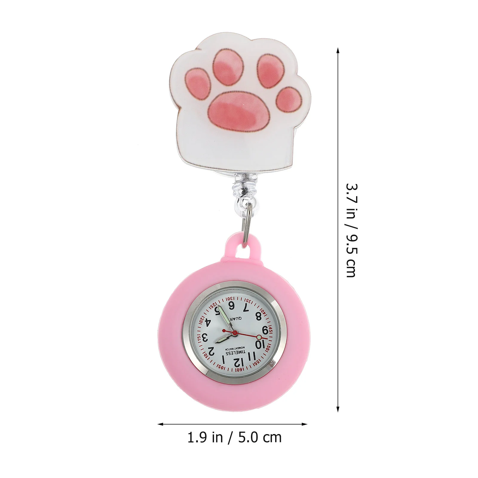 Pocket Watch Quartz Movement for Nurses Luminous Clip-on Portable Medical Digital