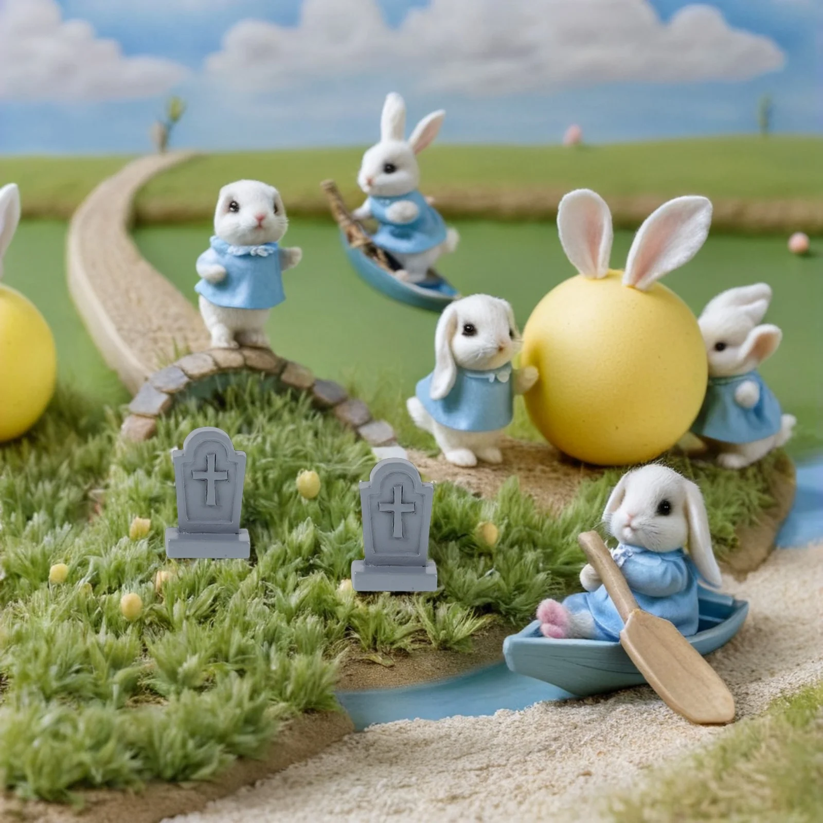 

24pcs Halloween Miniature Tombstones Micro Cemetery Headstones Graveyard Decorations Terrarium Fairy Garden Grave Markers Mini