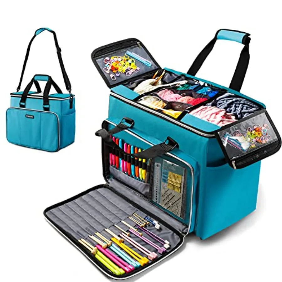 

MYBAGZIING Knitting Bag Large Yarn Storage Organizer Crochet Bags and Totes Yarn Bags for Crocheting Yarn Holder Case for Knitt