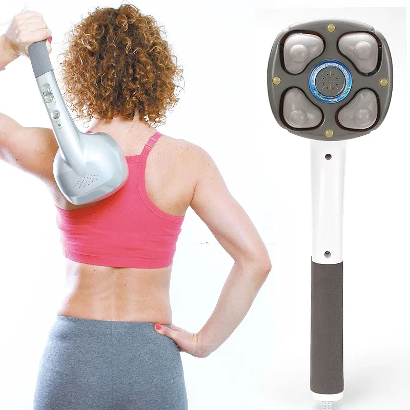 

New Electric 4D Massager neck massage hammer.Vibration body massage stick.Roller Cervical vertebra massager device