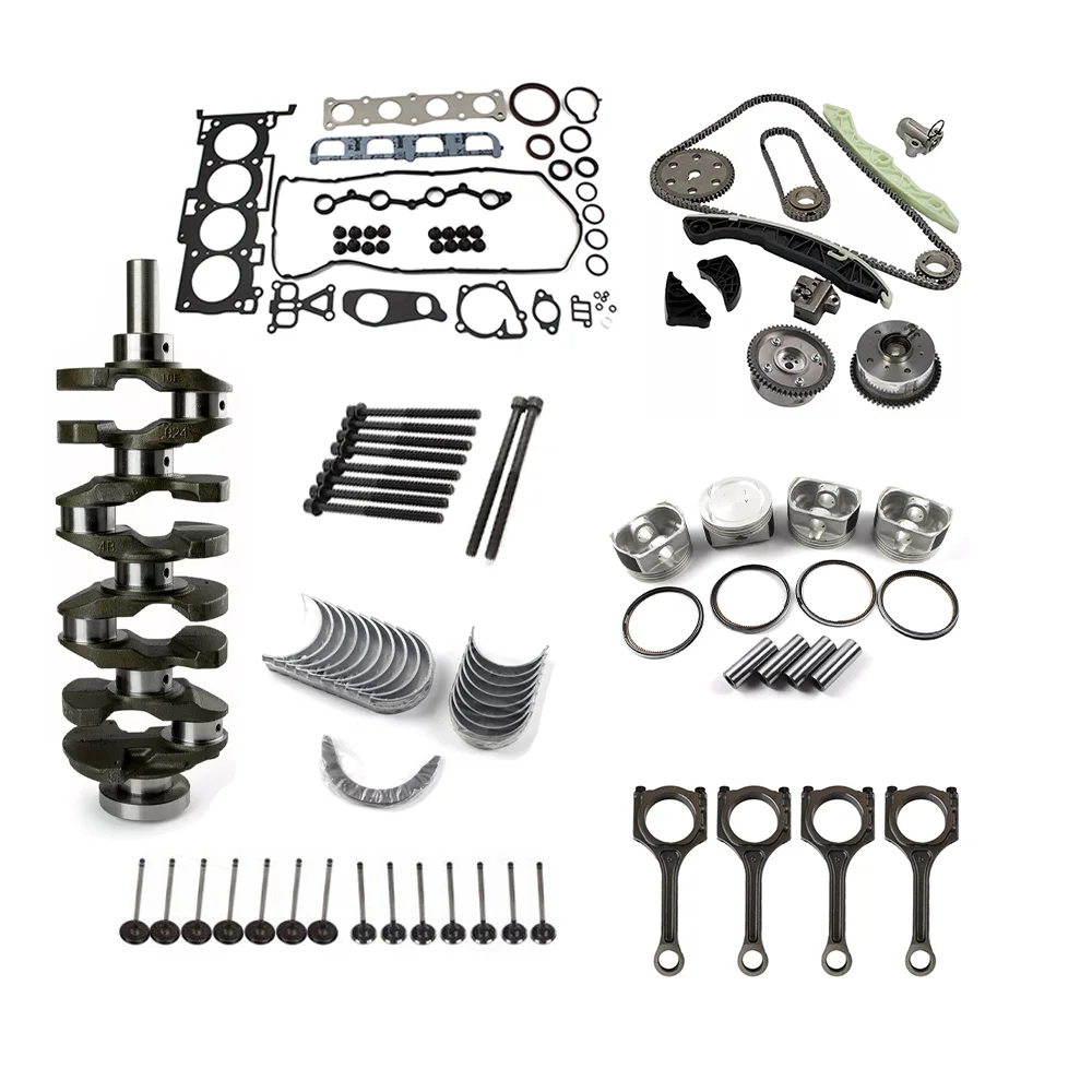 AUTO Engine Overhaul Rebuild Kit Crankshaft Con Rods Timing chain kit For Hyundai KIA 2.4L L4 GAS 2.4 L T G4KC 2005-2008