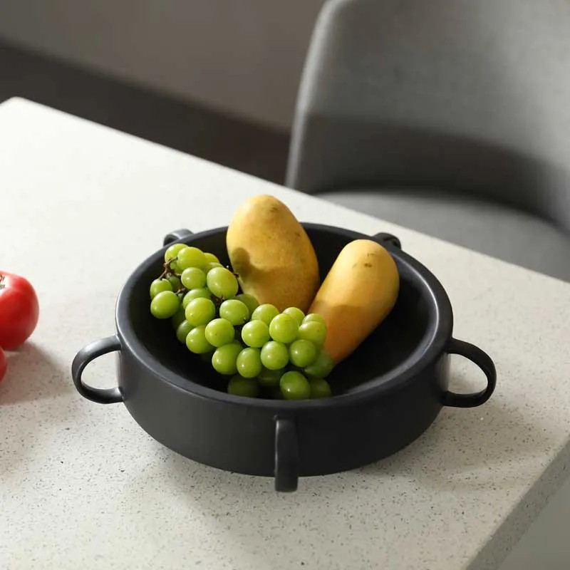 

Modern simple ceramic household fruit plate, household living room coffee table storage snack plate desktop decoration ornament