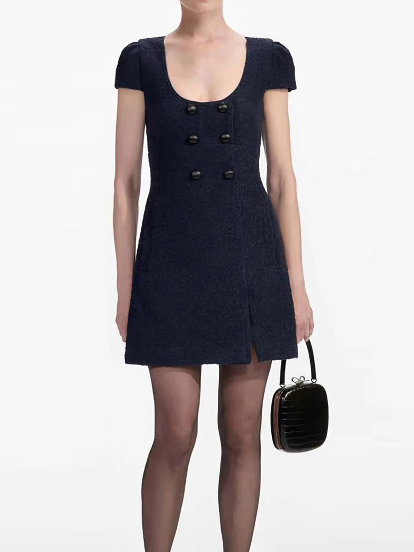 

SP Home Summer 2025 Women's ort Waist-Cinching U-Ne Hepburn Sle Dr High Waist A-Line Skirt Simple Commute ort Sve