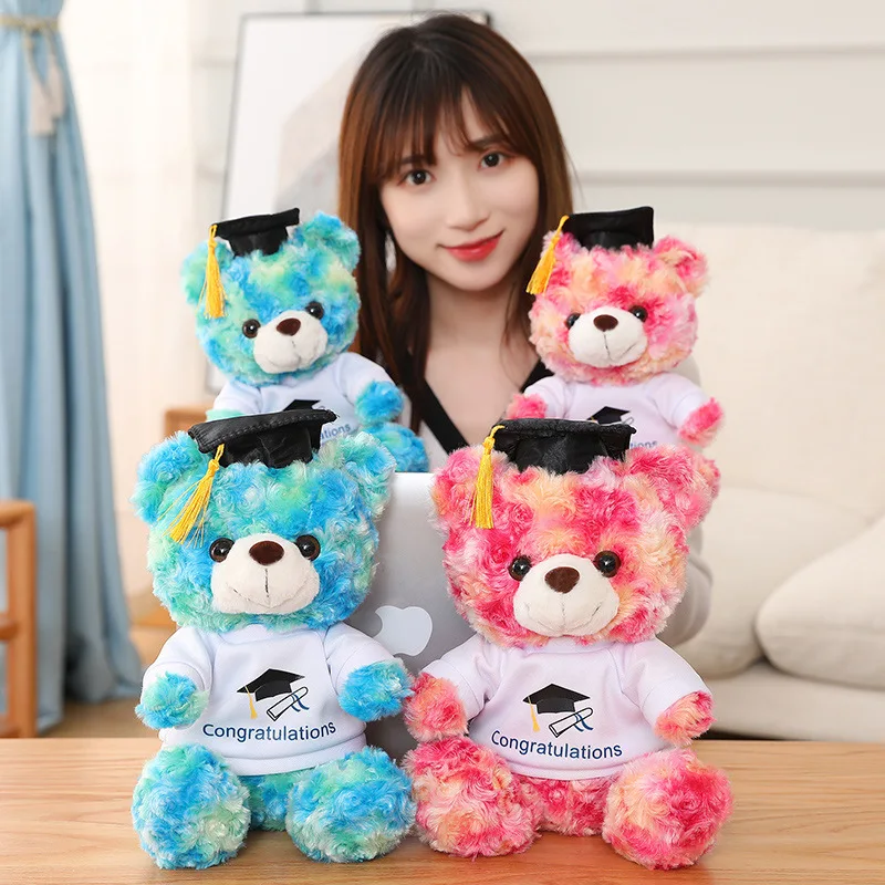 

Cute Plush Doctor Teddy Bear Doll Hatted Little Bear Graduation Season Plush Teddy Bear Doll Graduation Bear Birthday Gift