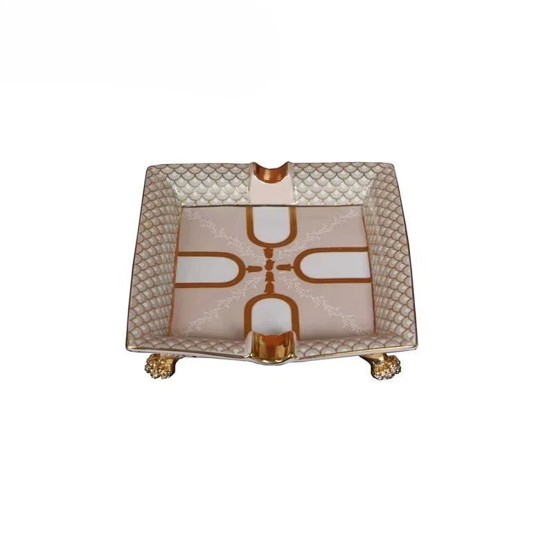 Minimalist style Dusty rose fish scale pattern porcelain fruit platter with crystal balls on the stem, decorative fruit tray