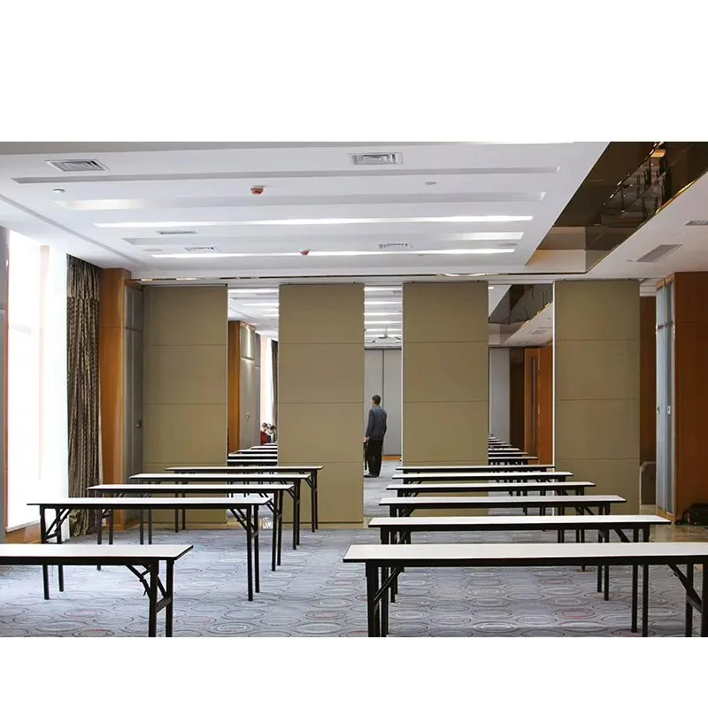 Acoustic Folding Wood Room Divider Office Sliding Operable Wall System Mobile Soundproof Partition Wall for Meeting Room