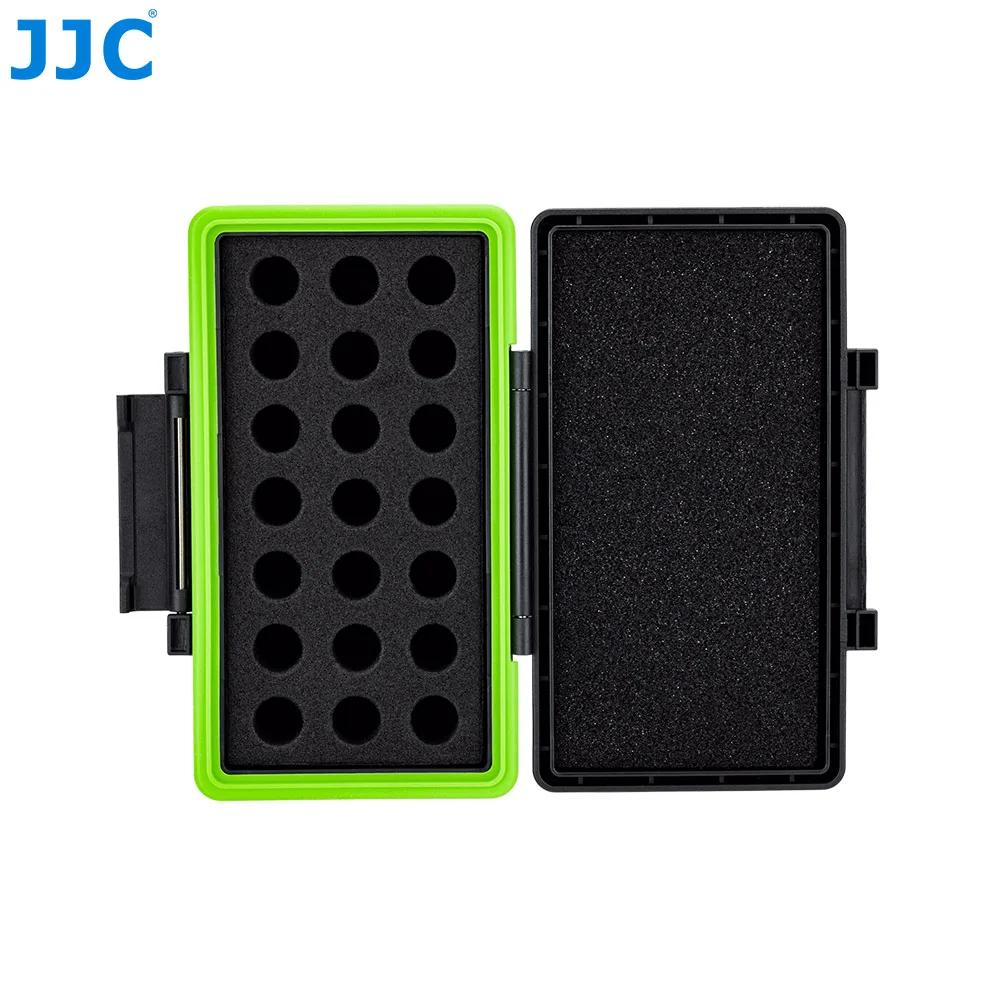 JJC 21 Slots 23A/ VA23GA/ A23/ MN21/ V23GA/ 27A/ VA27GA/ A2/ MN2/ V27GA Battery Organizer Case, Waterproof Hard Case Battery Box