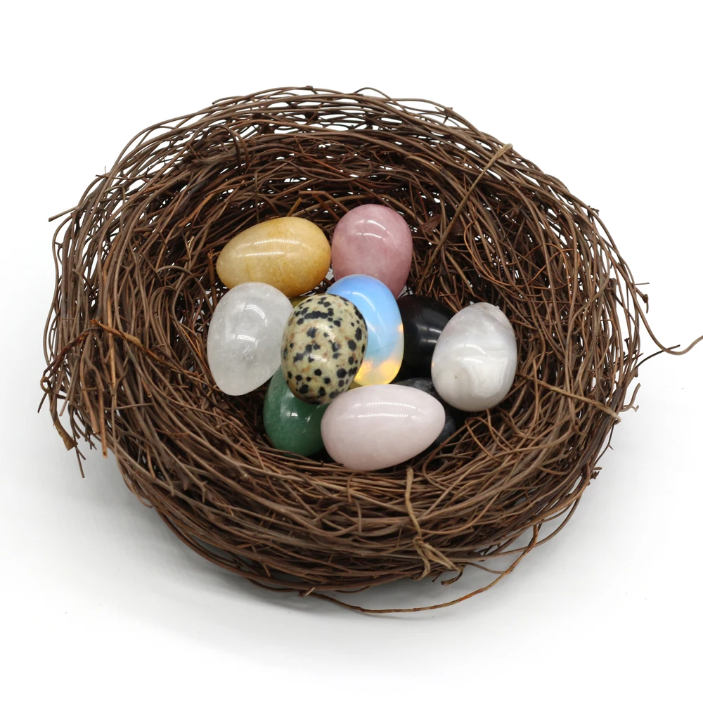 

5pc Natural Stones Quartz Crystal Egg Shaped Easter Home Decor Healing Energy Carved Crafts Collection Jewelry Room Ornaments