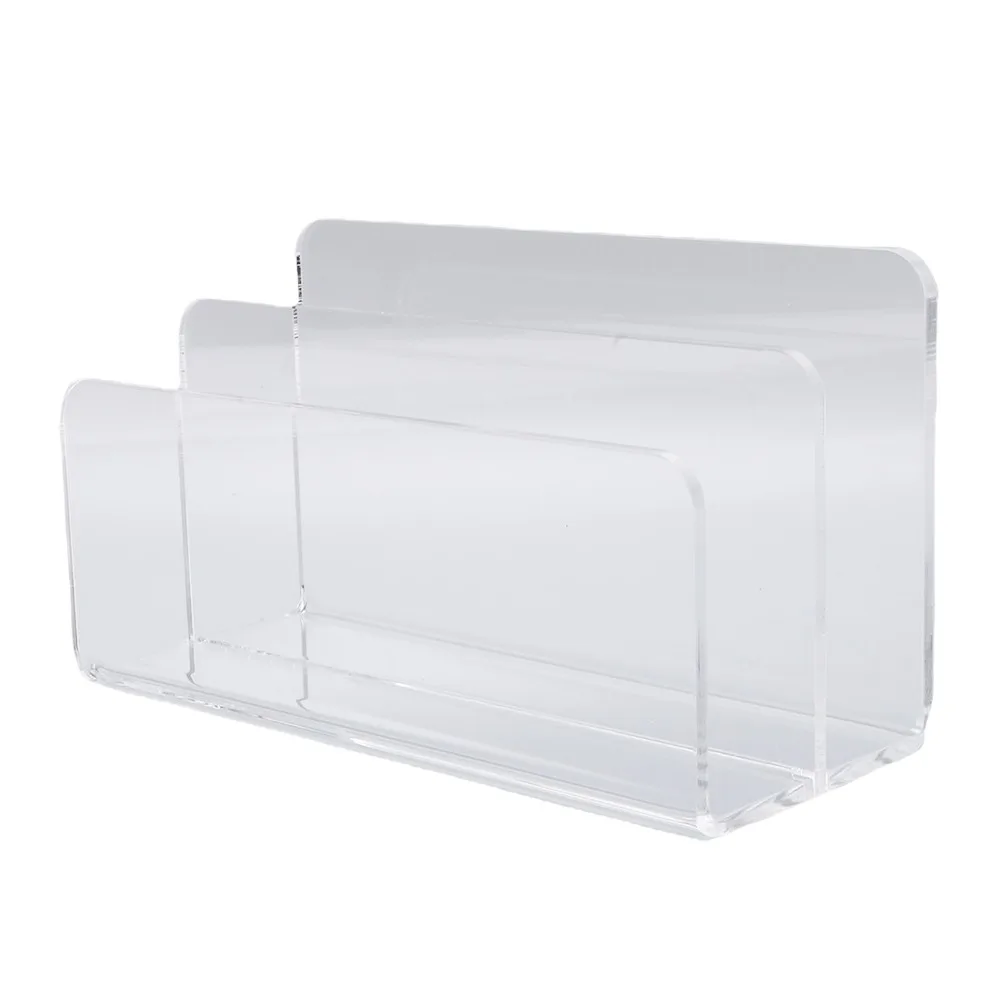 Clear Transparent Mail Sorter Acrylic 17.5x7.5x9.5cm Mail File Organizer Desktop Letter Holder School Use
