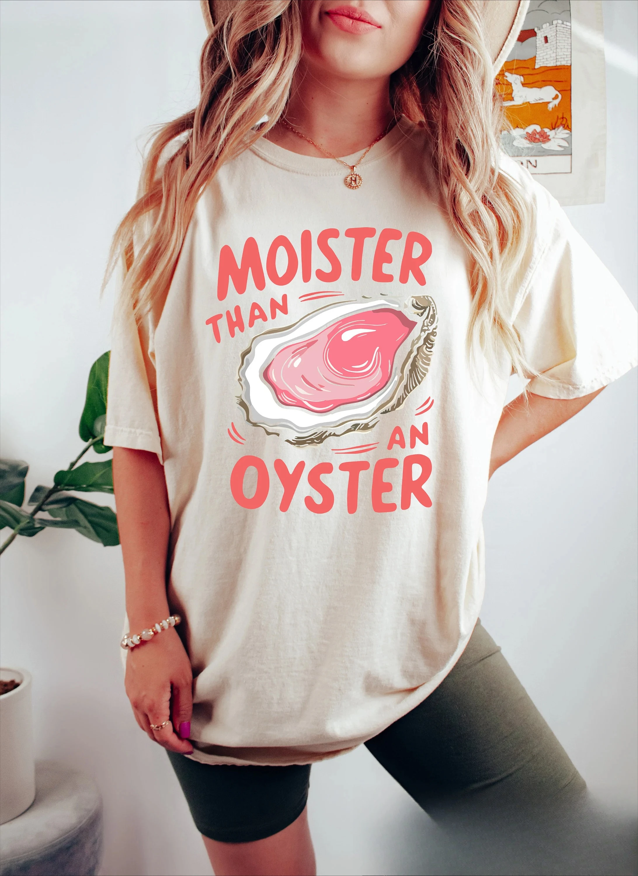 Moister Than An Oyster Shirt Retro Funny Graphic Tee Unique Humor T-Shirt Cool Gift Idea Trendy Casual Wear Fun Apparel T-shirt