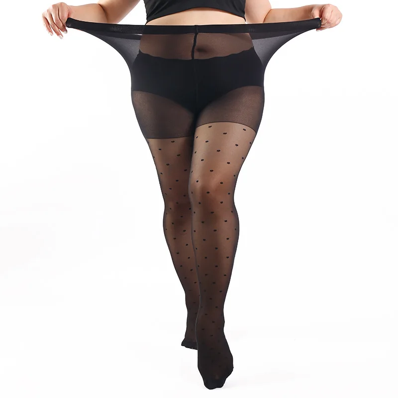 Plus Size Ultra-thin Tights Anti-hook Tear Resistant Super Elastic Magical Dot Seamless Pantyhose Plus Size Nylons Women Stockin