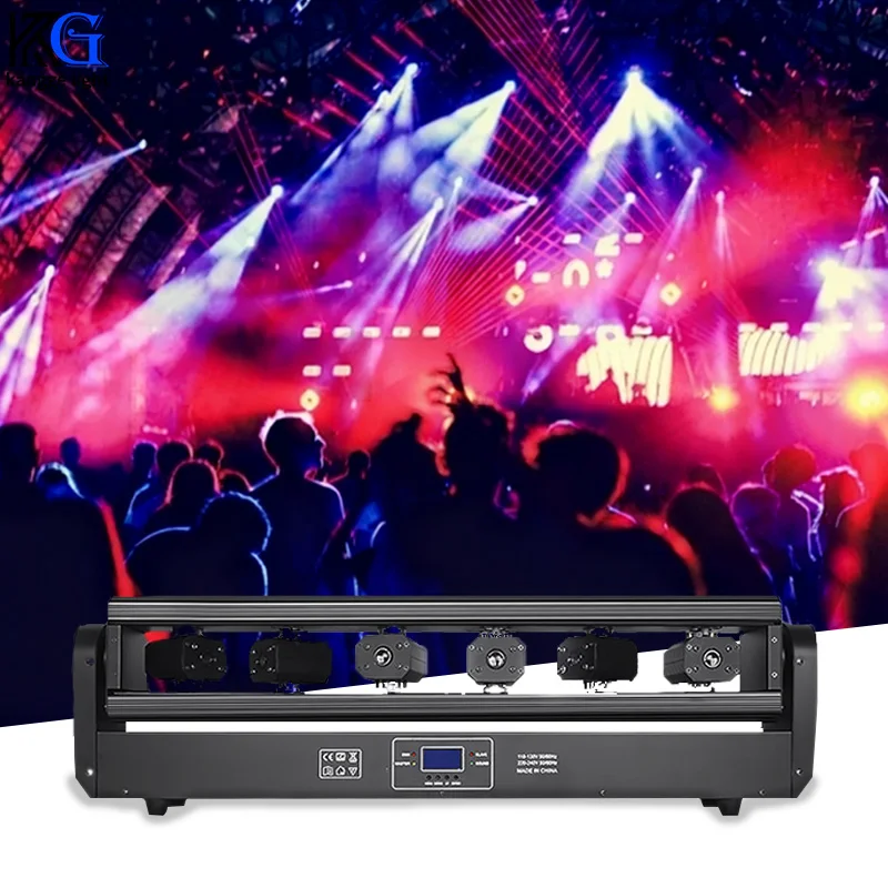 

Fatory Price DMX512 6 Eyes Moving Head Laser Light Stage Laser Effect Projector RGB Full Color Laser Moving Head Light for Bar