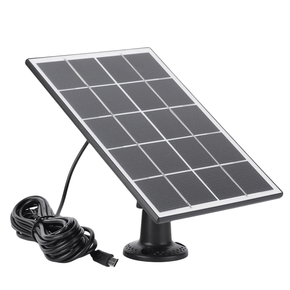 3.3W Solar Panel Charger Micro USB&Type-C with 360 Degree Adjustable Mounting with 9.8Ft Charging Cable for Arlo/Ring/Eufy/Blink