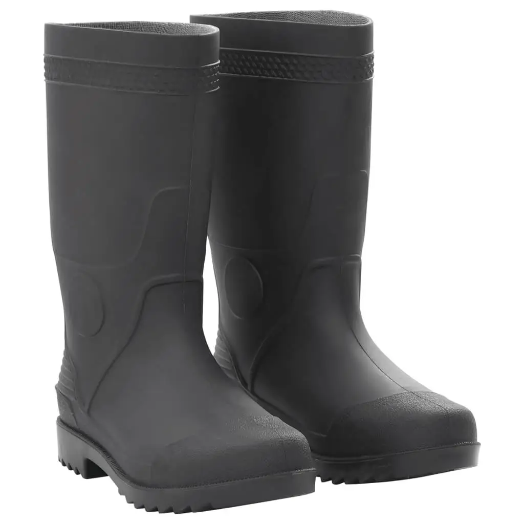 Black PVC Rain Boots Size 40 - Waterproof Footwear for Men & Women