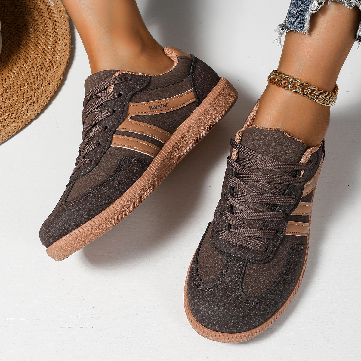 Dexun Scarpe da donna 2025 Nuova primavera Scarpe basse leggere popolari Scarpe da ginnastica casual di nicchia per studenti versatili