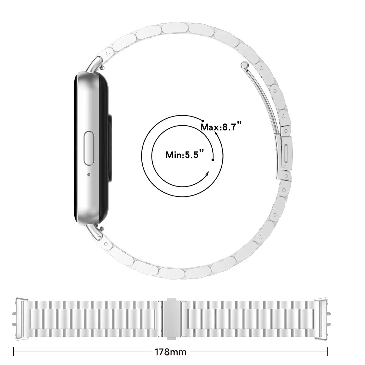 Cinturino sostituibile per Samsung Galaxy Fit3 Bracciale rapido in metallo in acciaio inossidabile per Galaxy Fit 3 SM-R390 Accessori per braccialetti