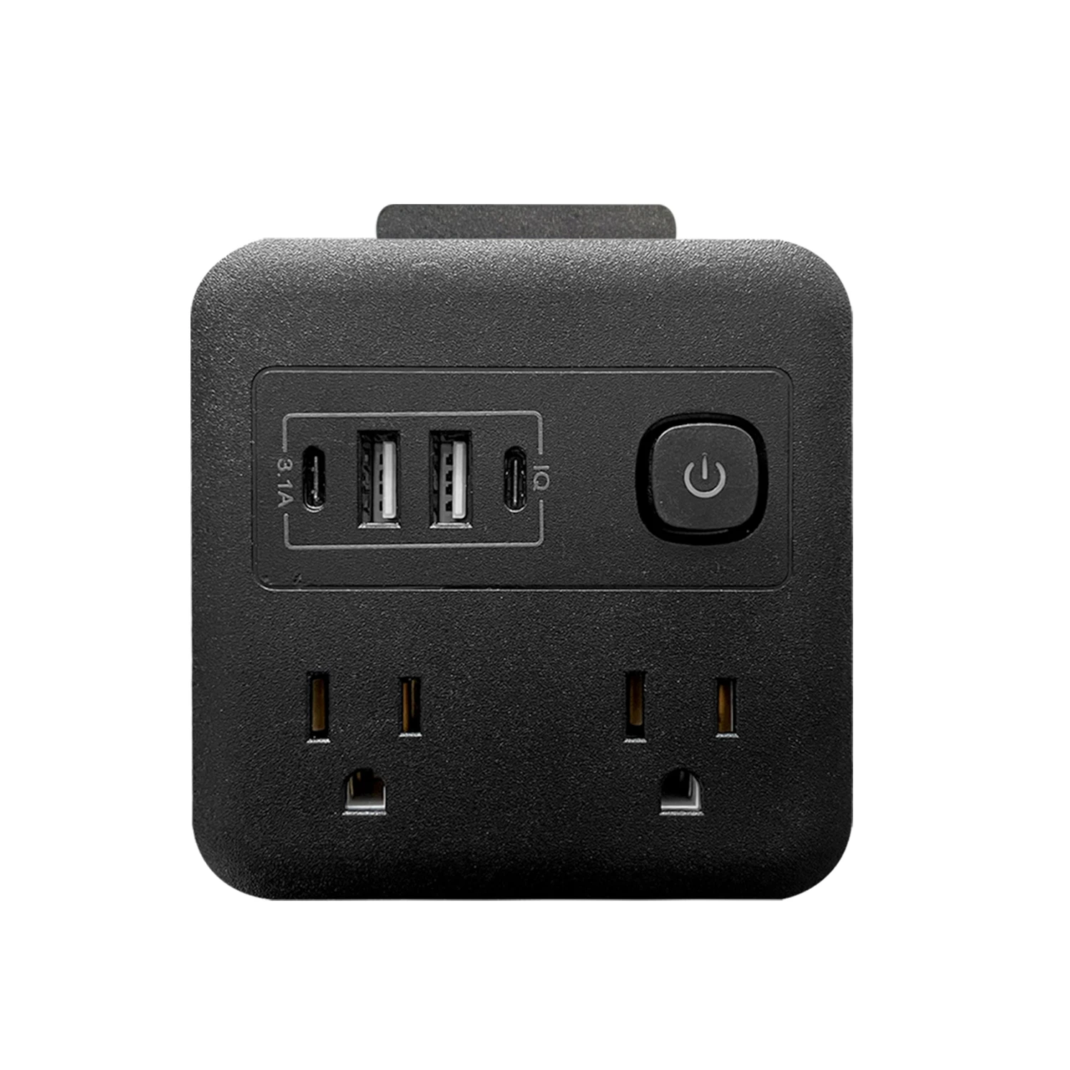 Regleta de alimentación con 4 salidas de CA, enchufe estadounidense, extensión de enchufes eléctricos con cargador 4 USB C, 10A, 125V, 1250W, Protector contra sobretensiones, filtro de red