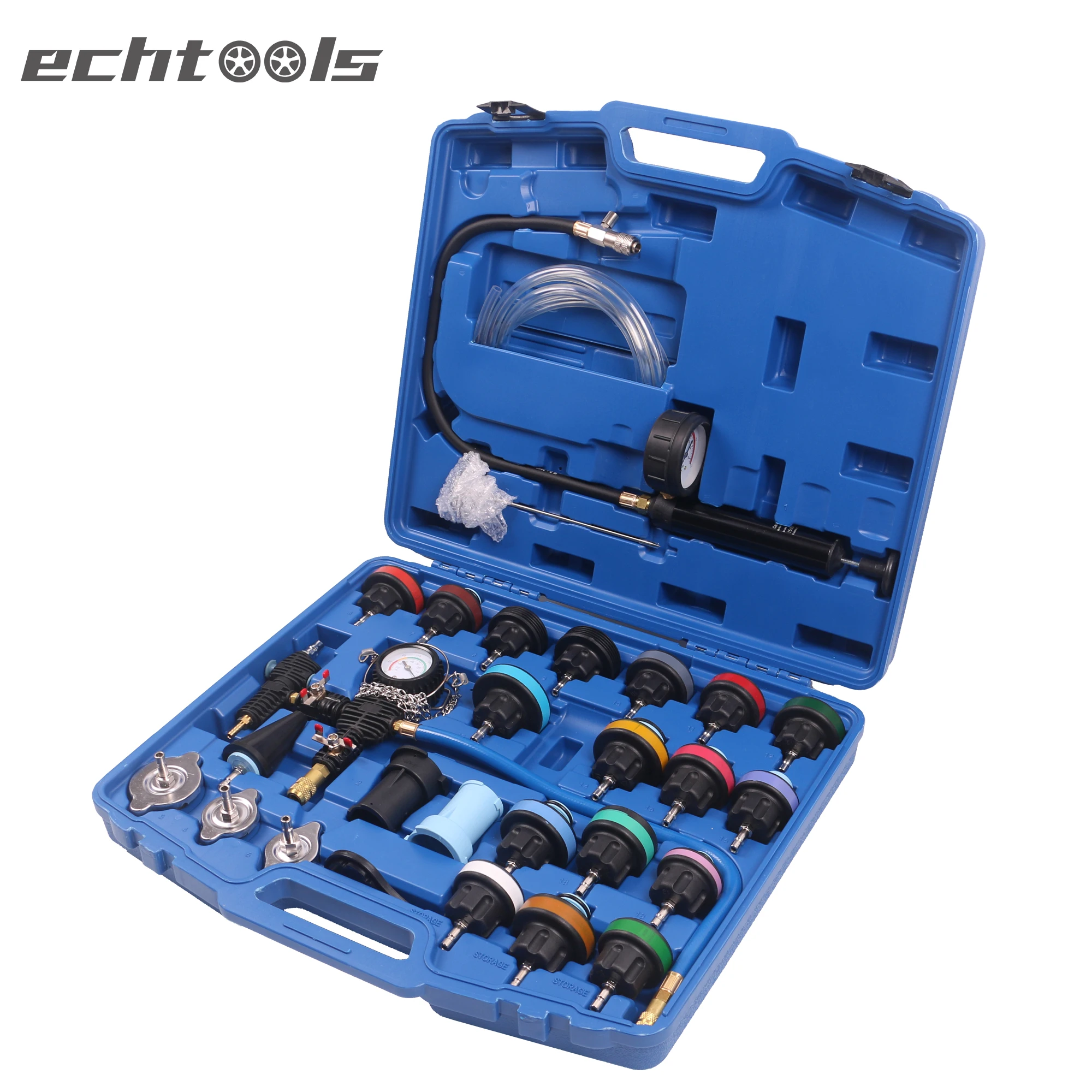 Factory Price 28PCS Master Cooling Radiator Pressure Tester With Vacuum Purge And Refill Kit EC1501