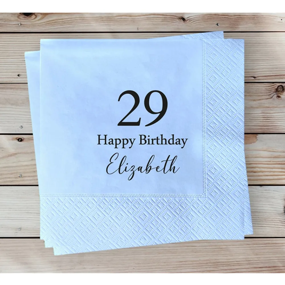 

50PCS Birthday Napkin, Custom Napkins, Personalized Napkins, Wedding Napkin, Dinner Napkin, Coctail, Lunch